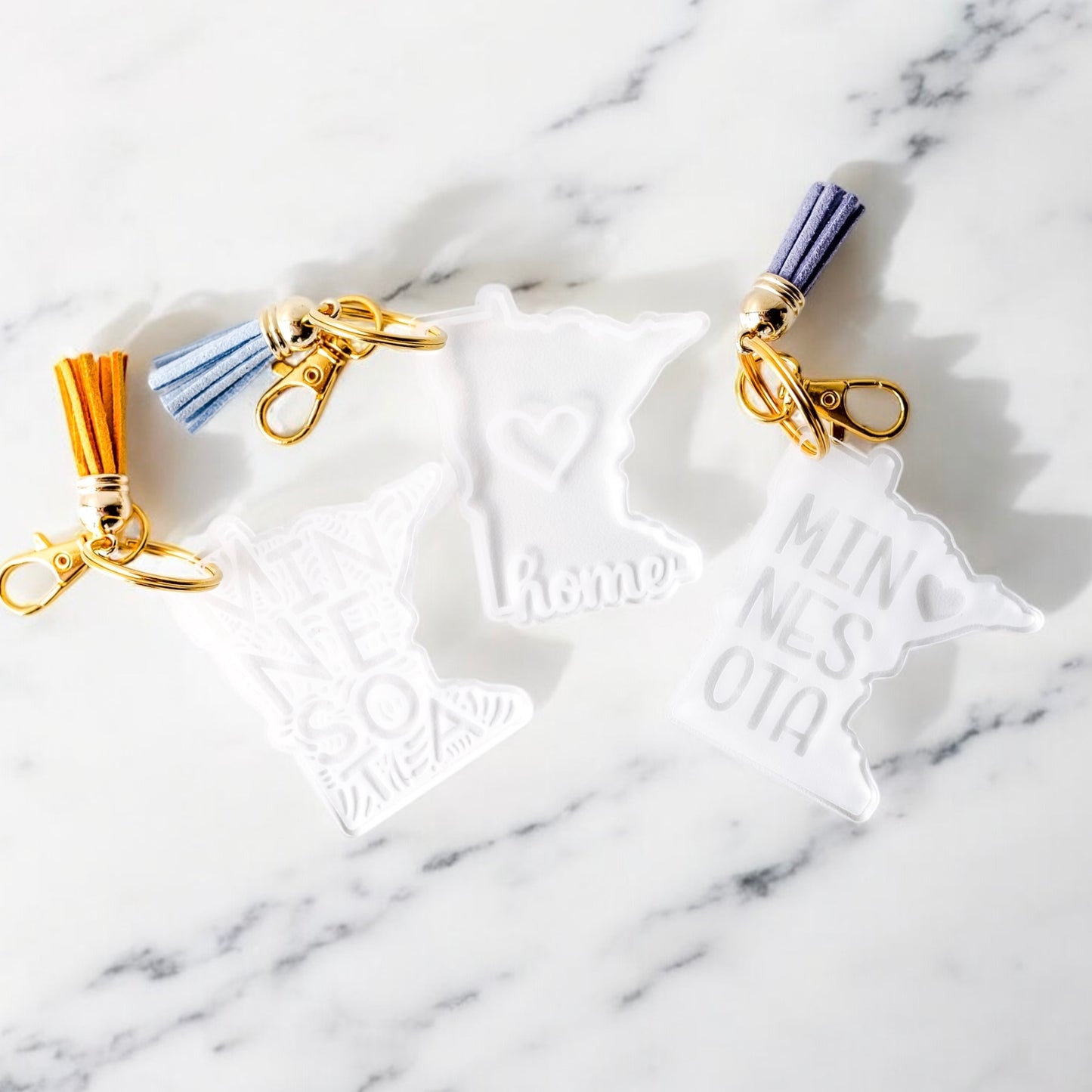 Clear Acrylic Minnesota Keychains