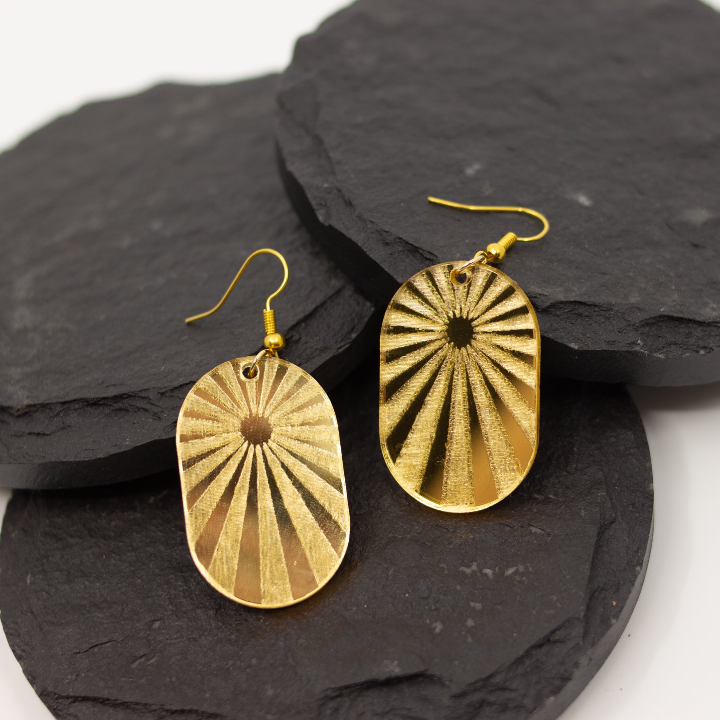 Gold Mirror Acrylic Sunburst Earrings