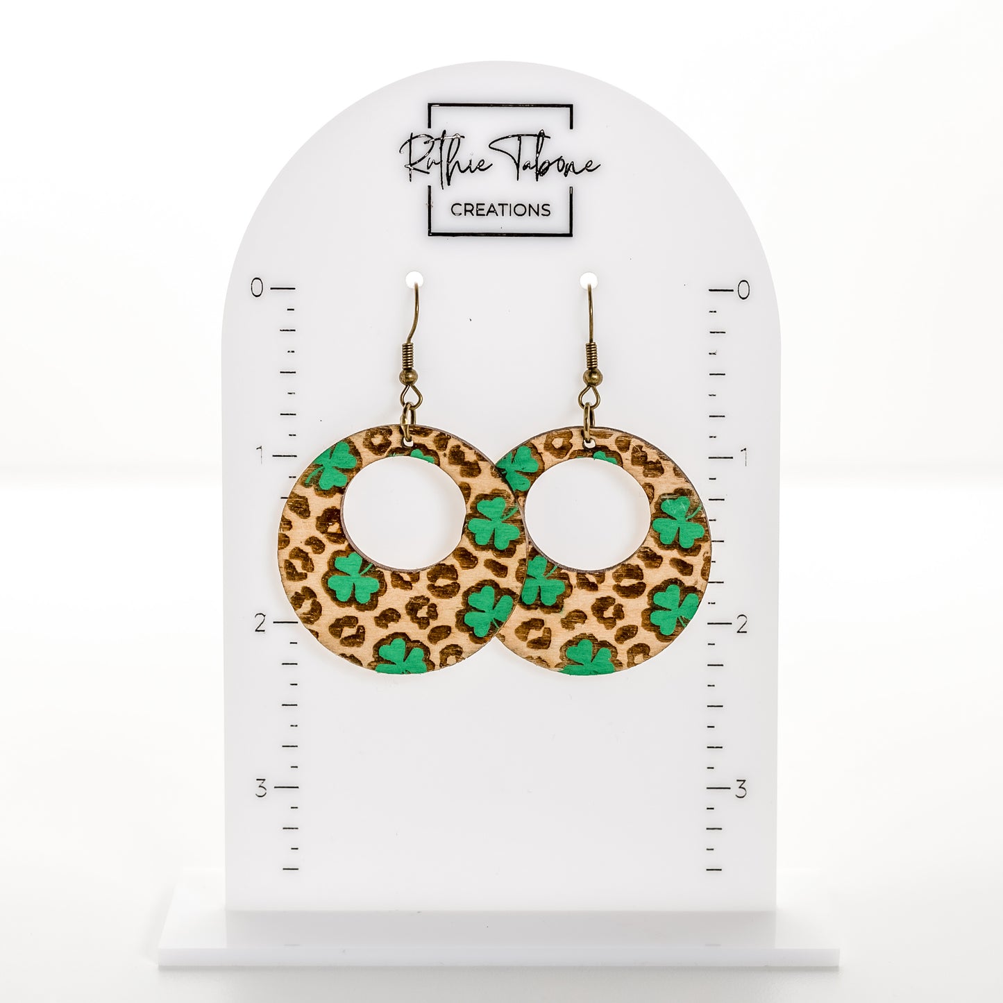 Leopard Shamrock Earrings