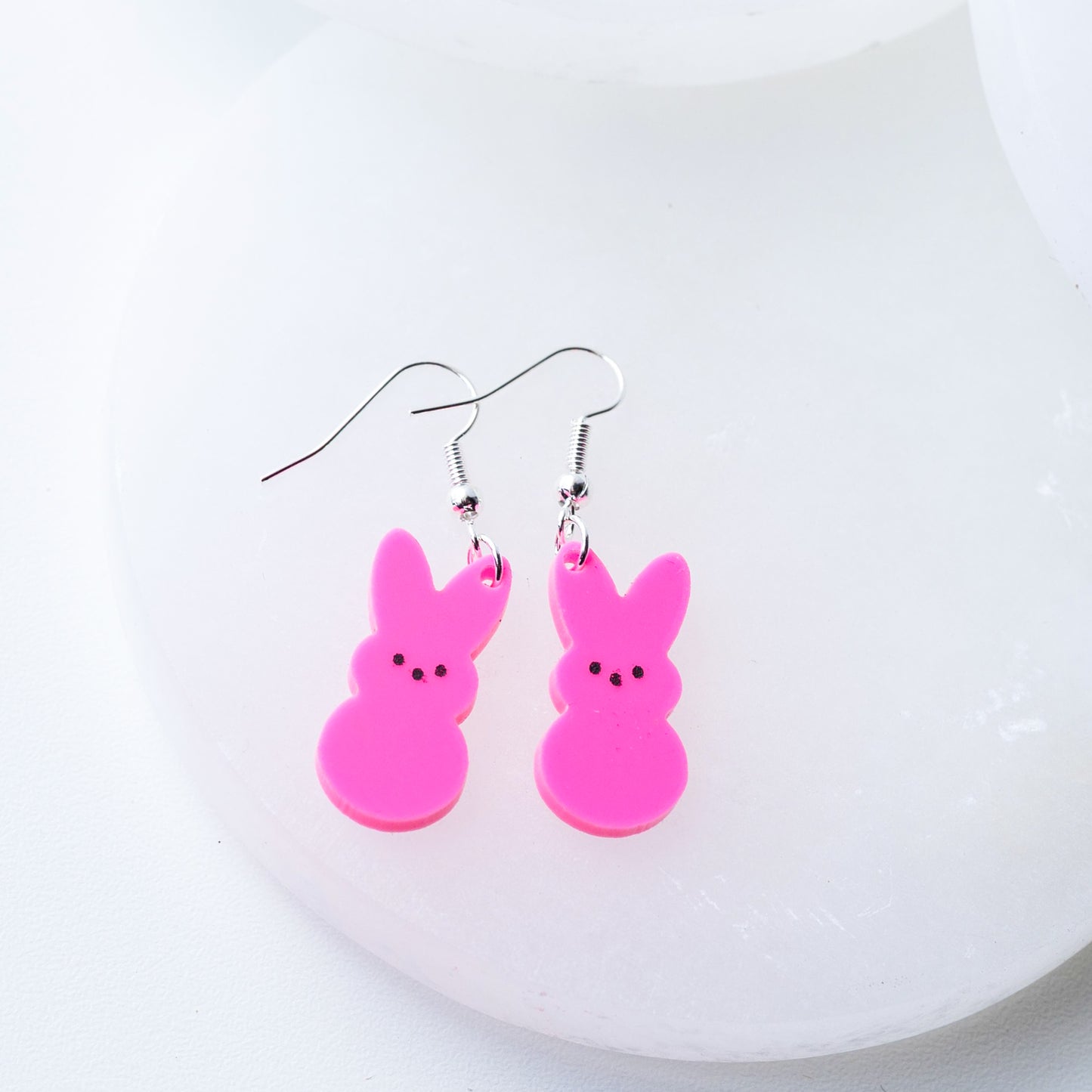Acrylic Peep Bunny Earrings