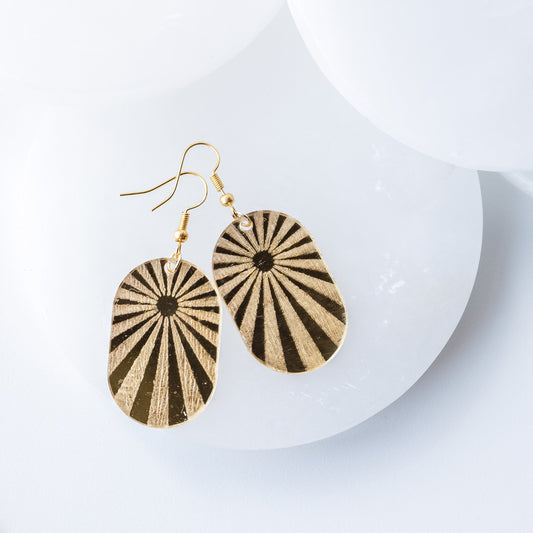 Gold Mirror Acrylic Sunburst Earrings