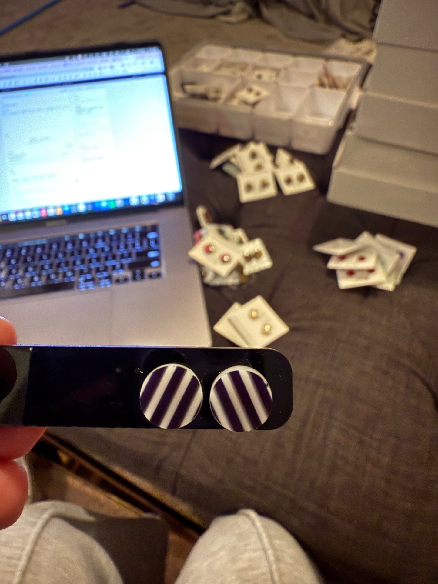 Striped Acryilc Studs