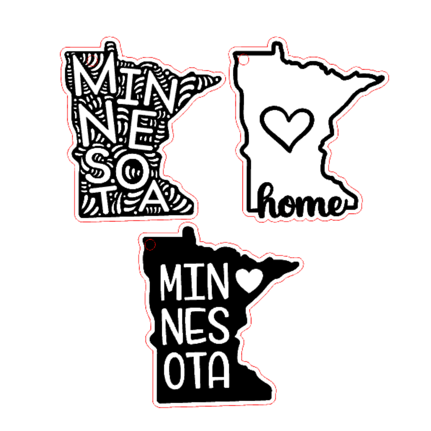 Clear Acrylic Minnesota Keychains