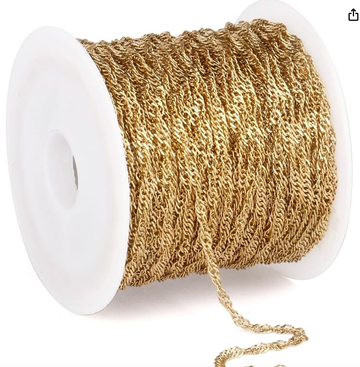 Gold PVD Plated Singapore Chains Roll