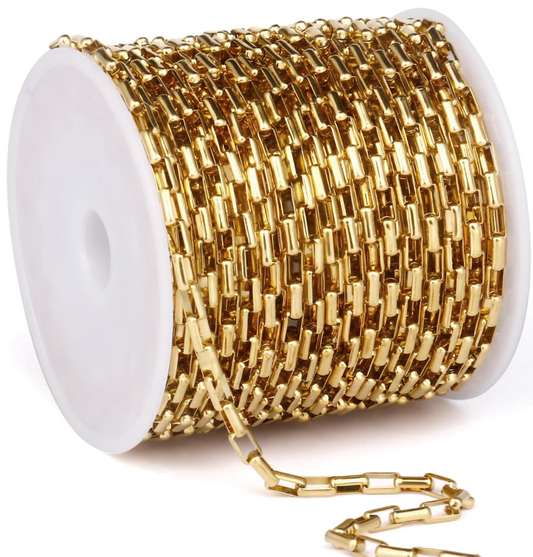 Gold Rolo Box Chain Bulk, 3mm