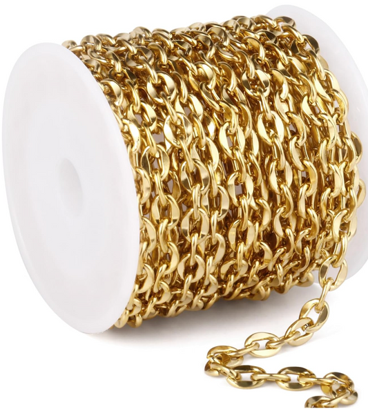 5.5mm Gold Oval Cable Chain
