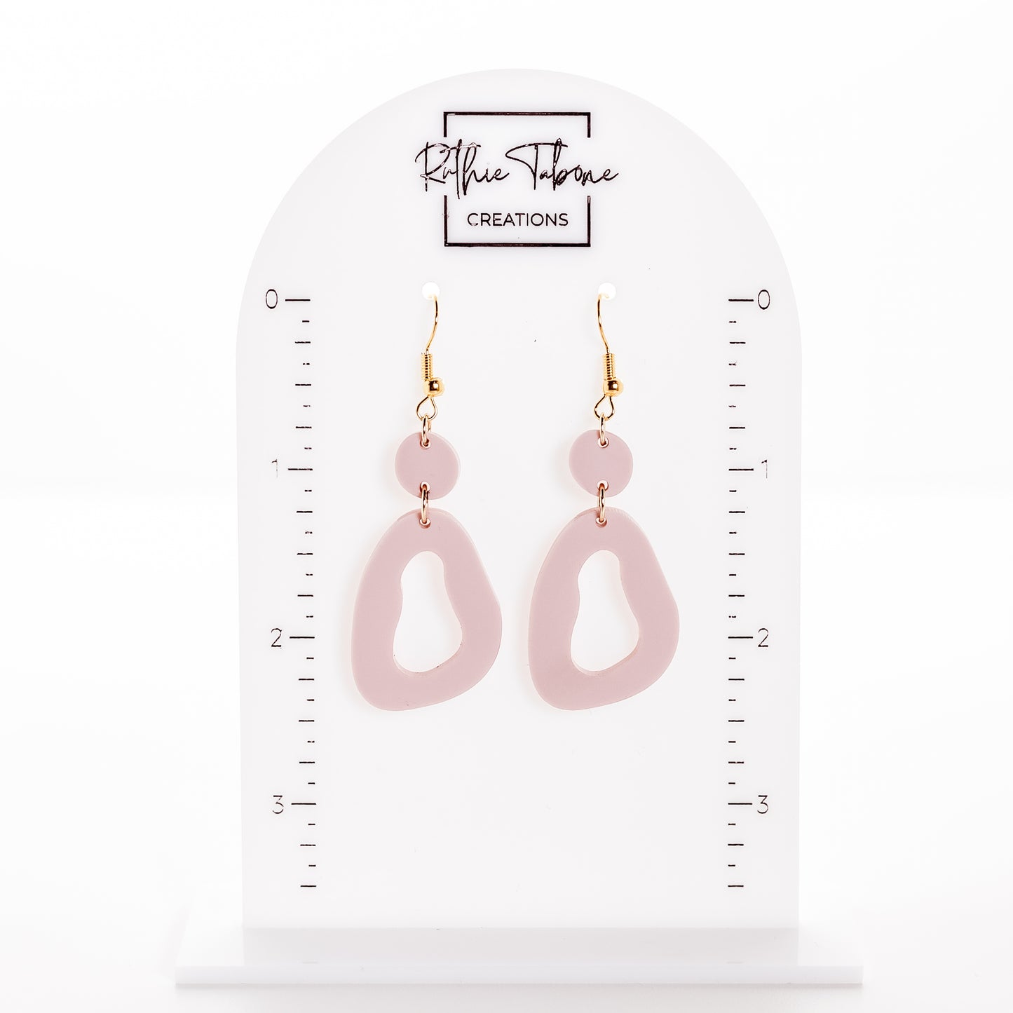 Matte Pink Abstract Acrylic Earrings