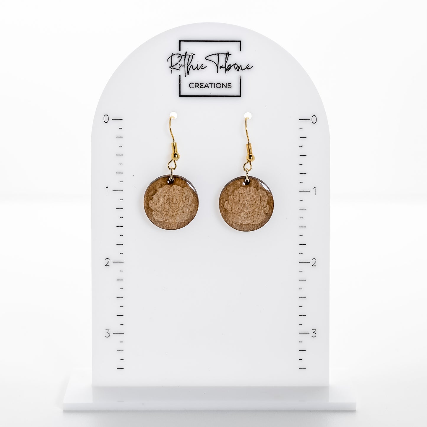 Wood Rose Resin Dangle
