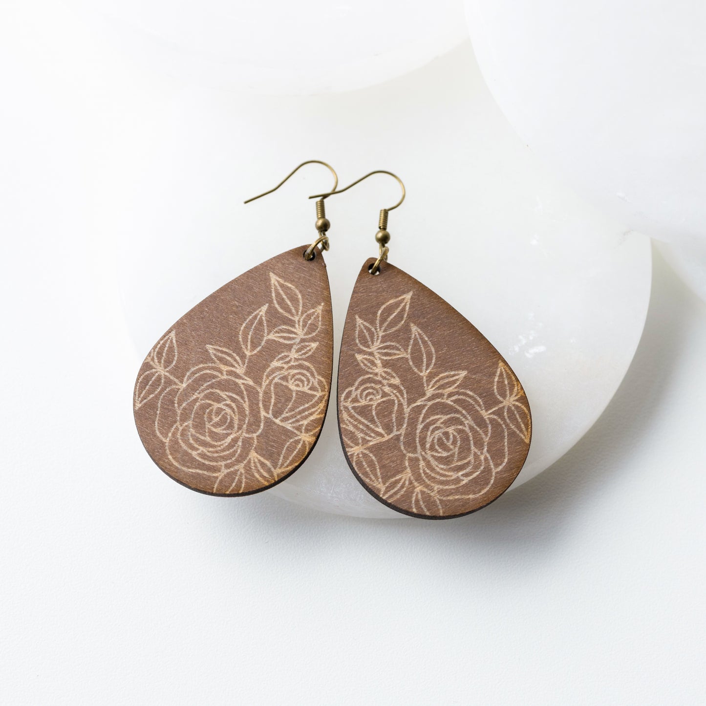 Floral Wood Teardrops