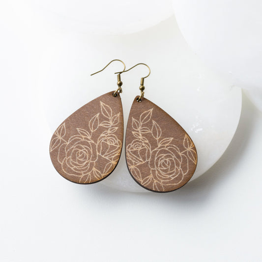 Floral Wood Teardrops