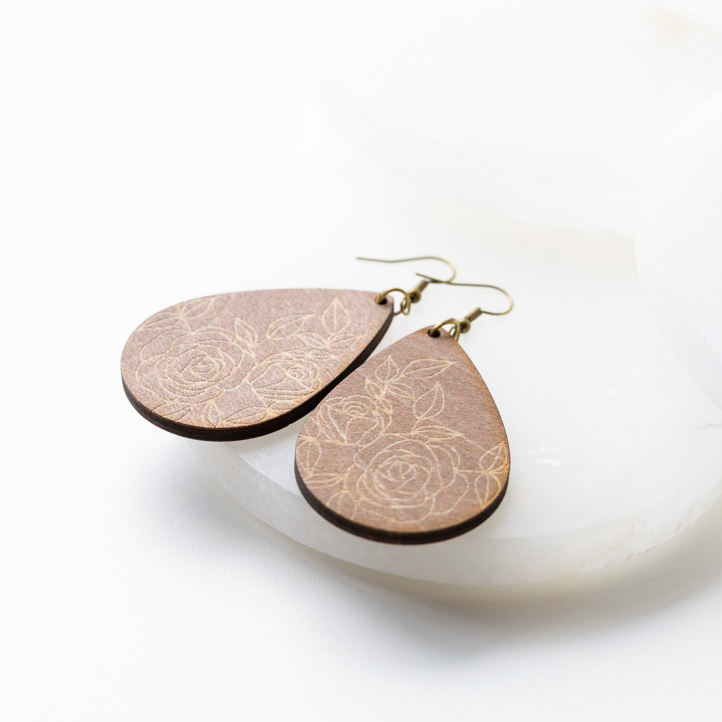 Floral Wood Teardrops