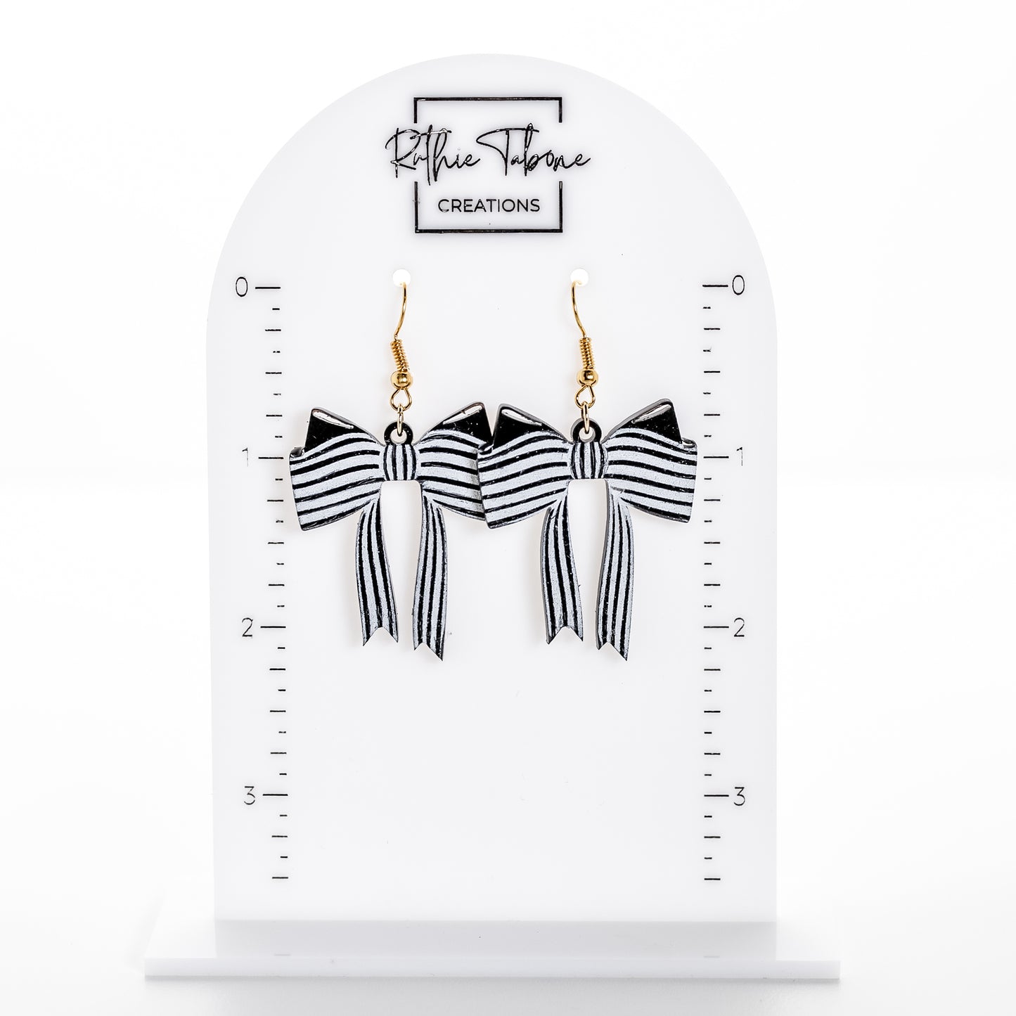 Black and White Striped Bows