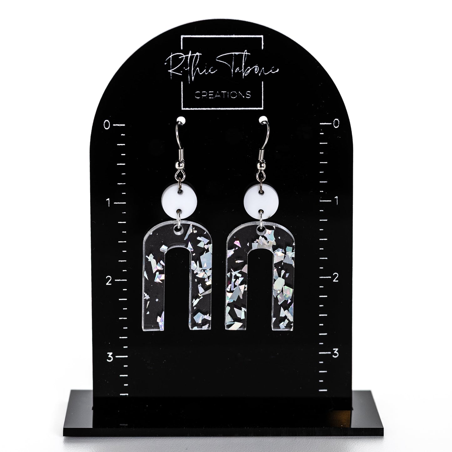 Confetti Arch Silver Dangle