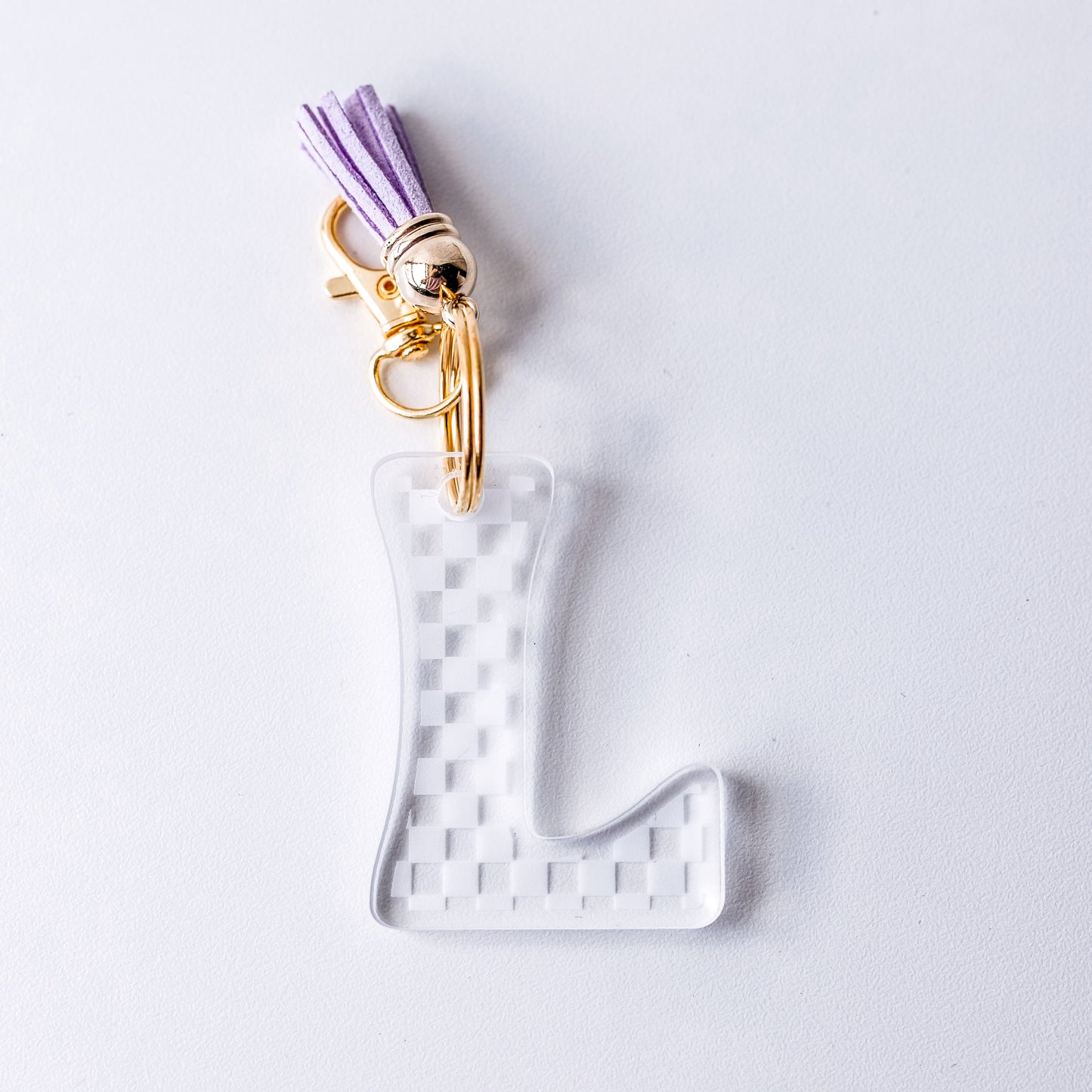 Checkered Acrylic Alphabet Keychains
