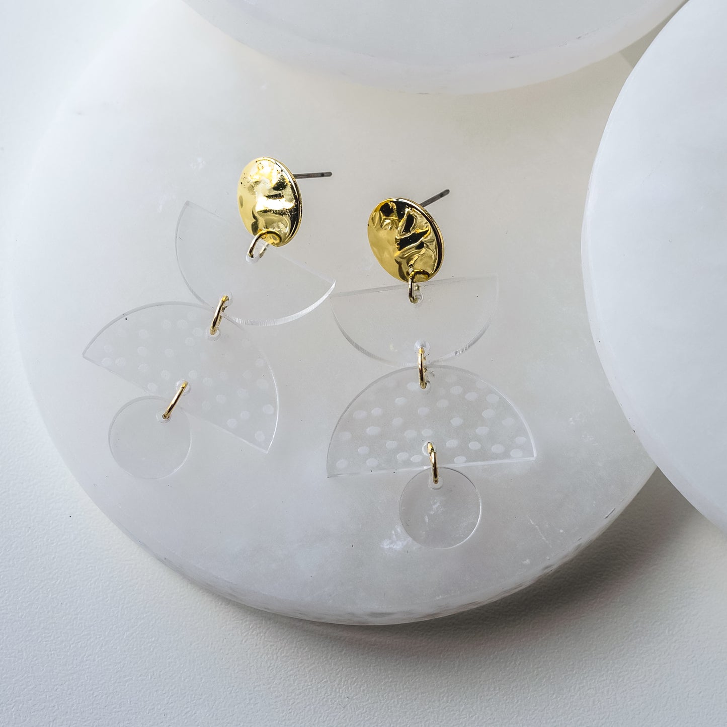 Clear Acrylic Geometric Drop Earrings