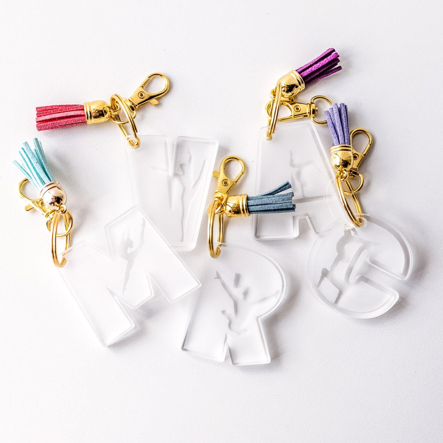Acrylic Gymnast Initial Keychain