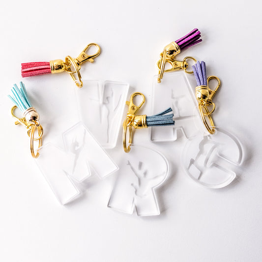 Acrylic Gymnast Initial Keychain