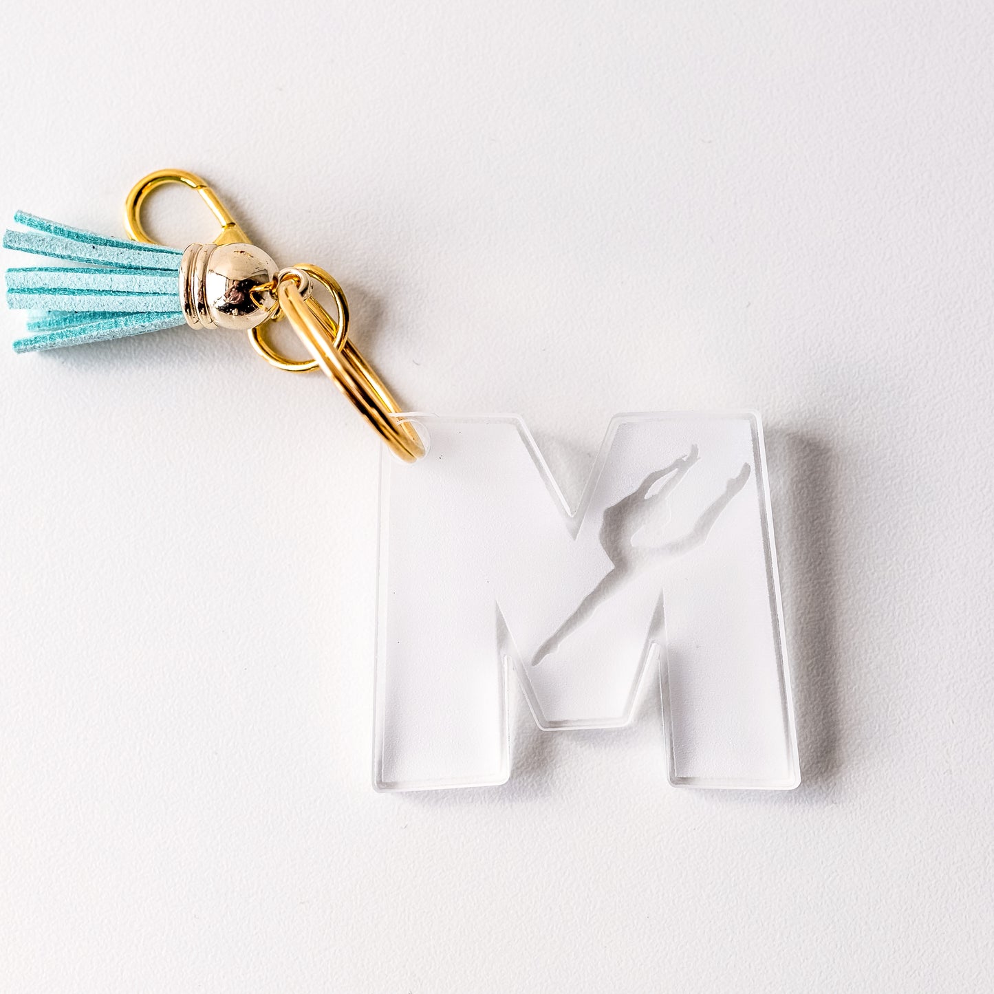 Acrylic Gymnast Initial Keychain