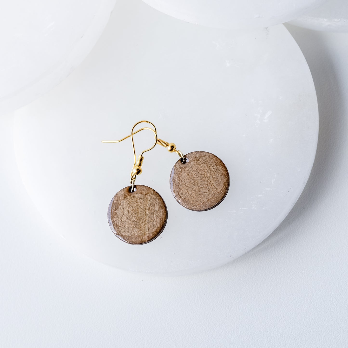 Wood Rose Resin Dangle