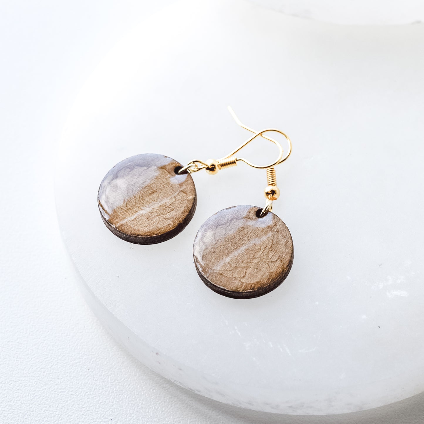 Wood Rose Resin Dangle