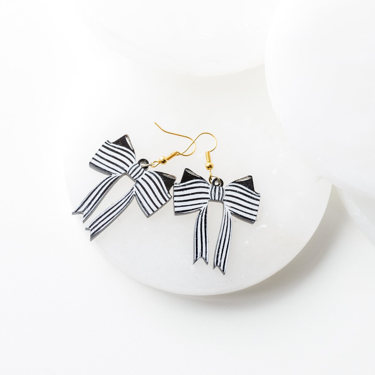 Black and White Striped Bows