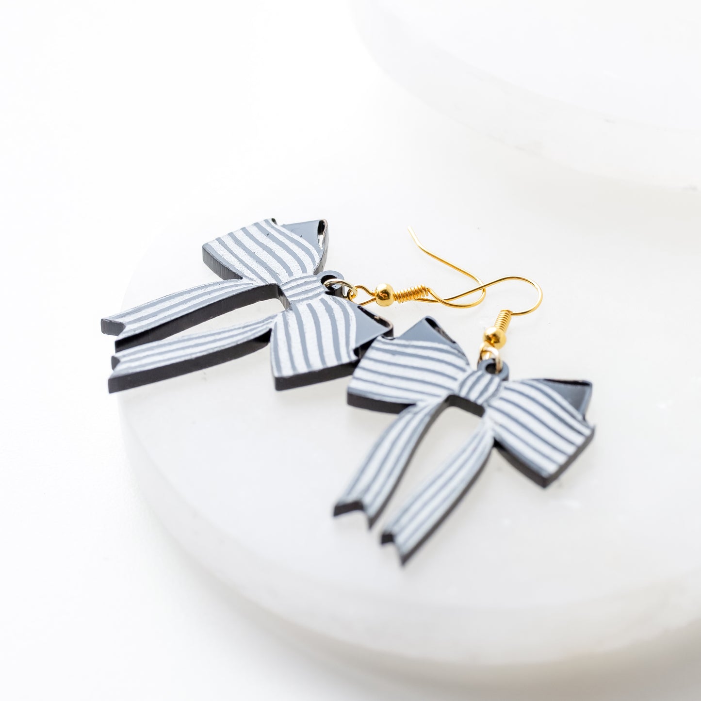 Black and White Striped Bows