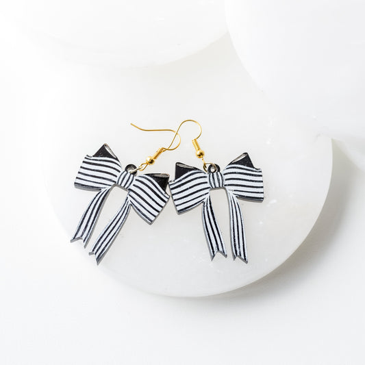 Black and White Striped Bows