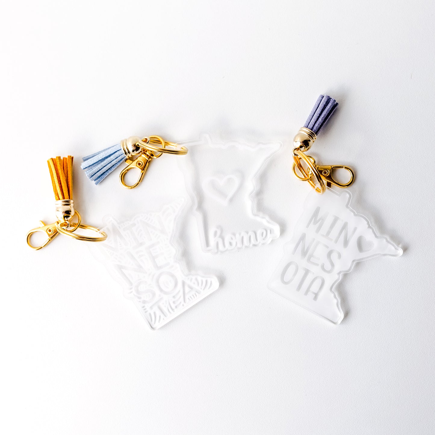 Clear Acrylic Minnesota Keychains