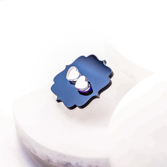 Holographic Heart Stud Earrings