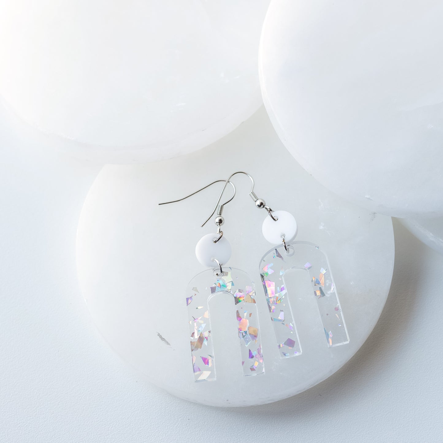 Confetti Arch Silver Dangle