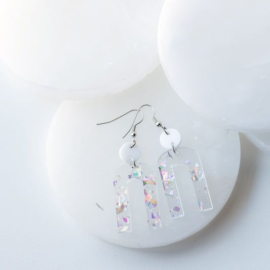 Confetti Arch Silver Dangle
