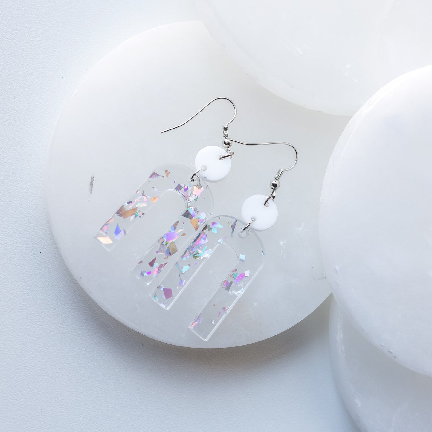 Confetti Arch Silver Dangle