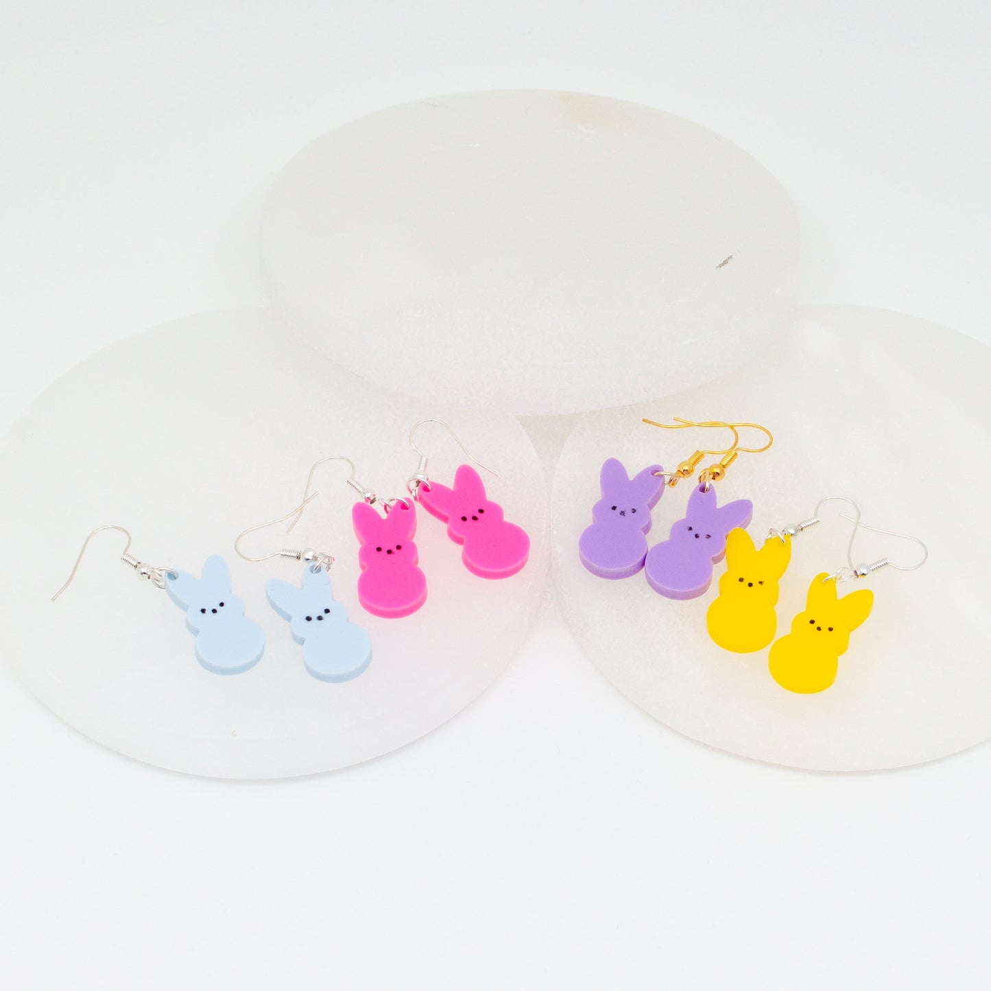 Acrylic Peep Bunny Earrings