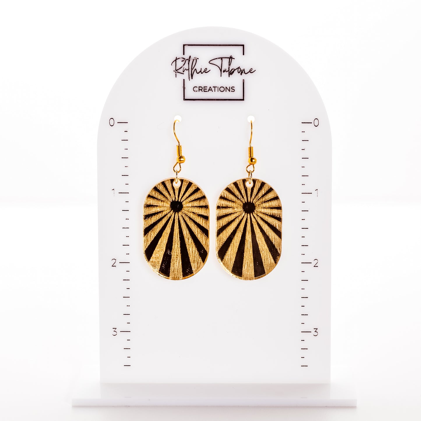 Gold Mirror Acrylic Sunburst Earrings