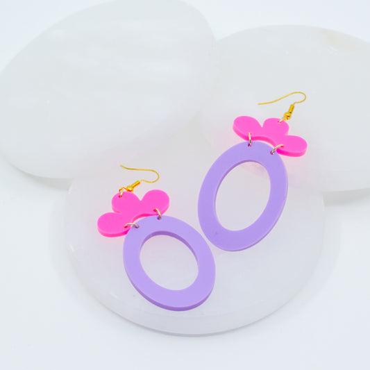 Flower on top Oval Hoop