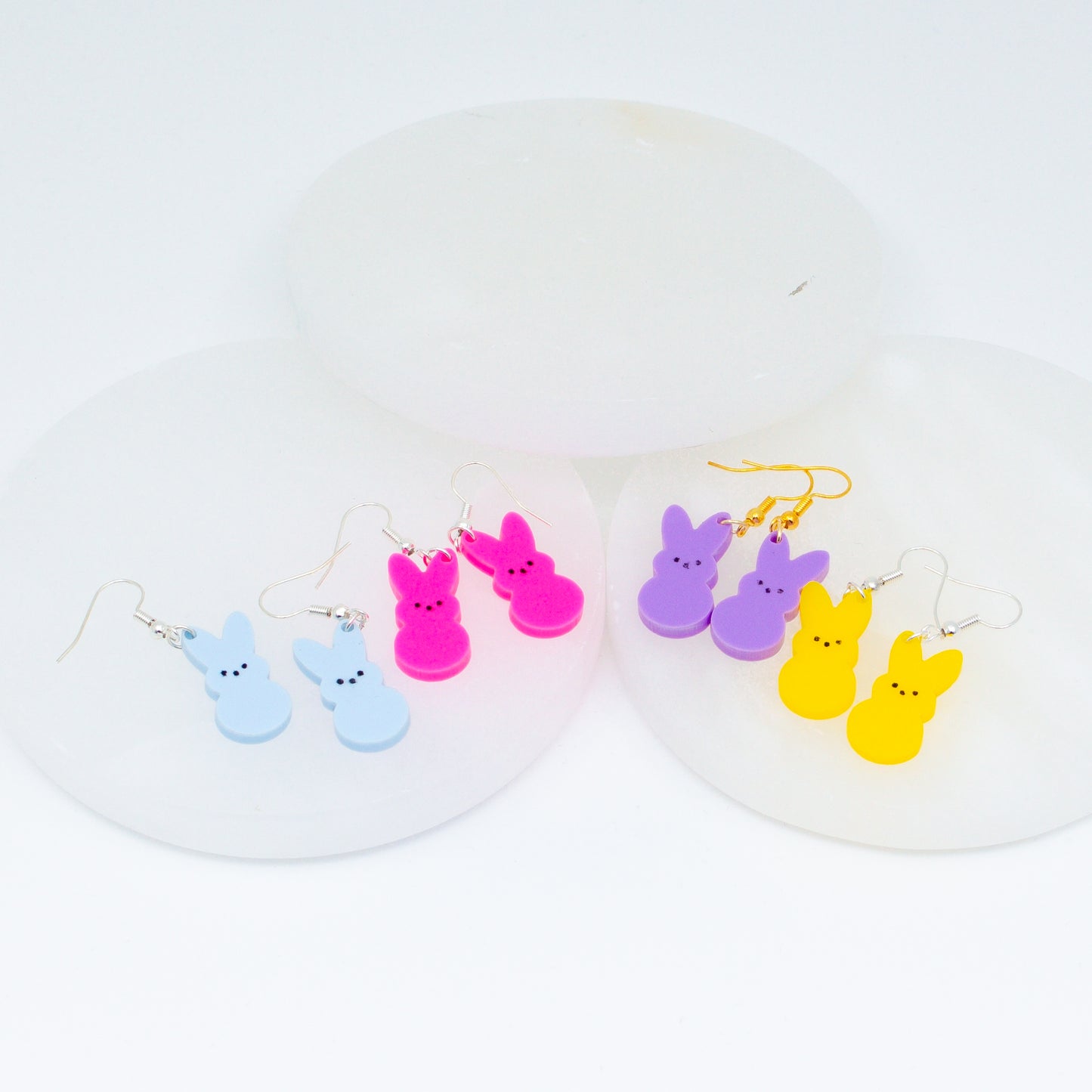 Acrylic Peep Bunny Earrings