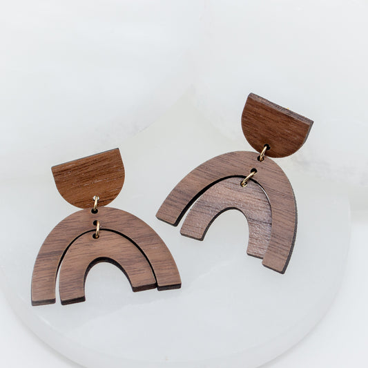 Rainbow Jill Wood Earrings