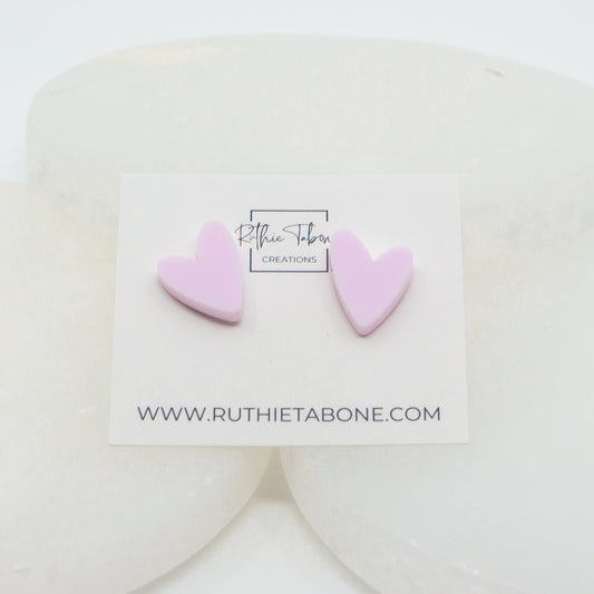 Hearts - Studs Pastel Pink