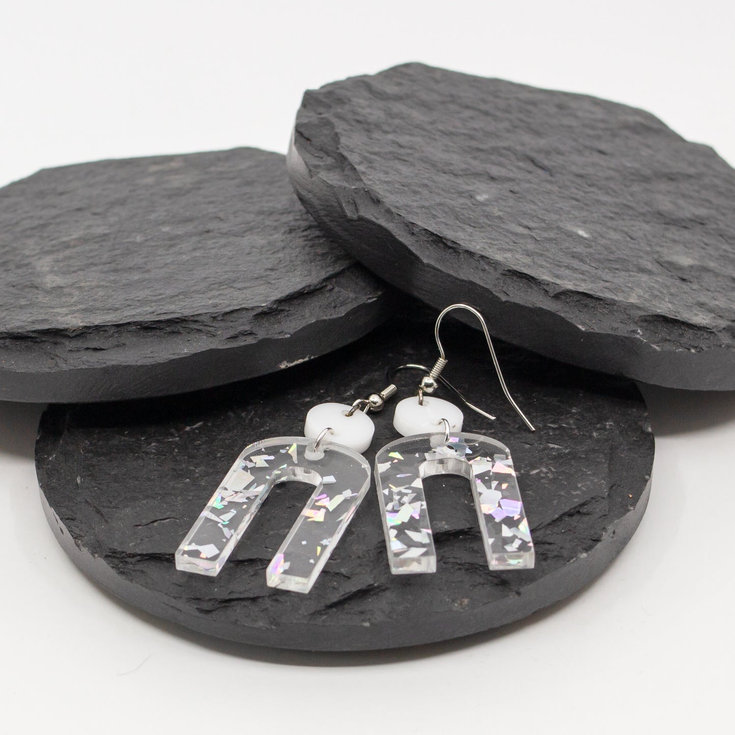 Confetti Arch Silver Dangle