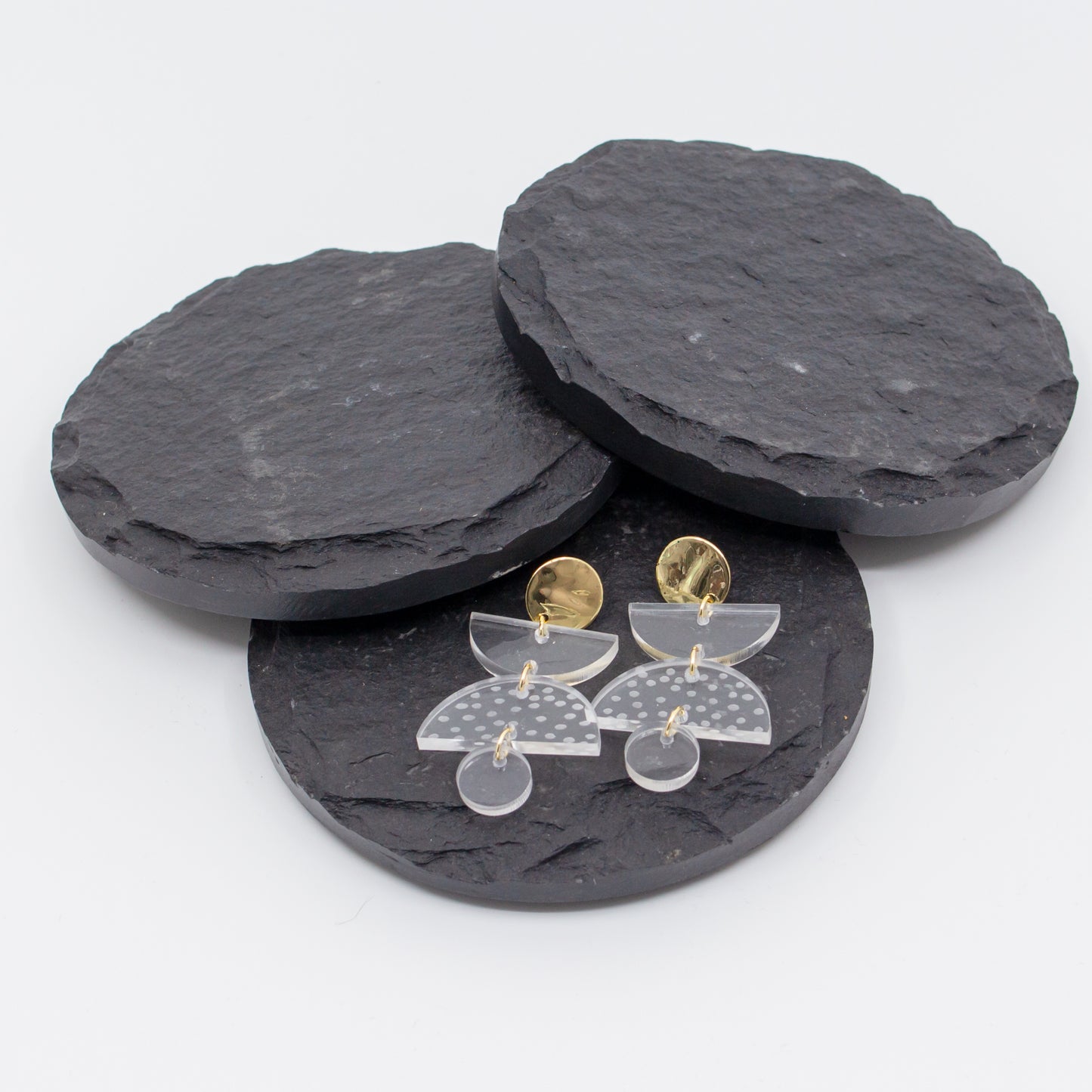 Clear Acrylic Geometric Drop Earrings
