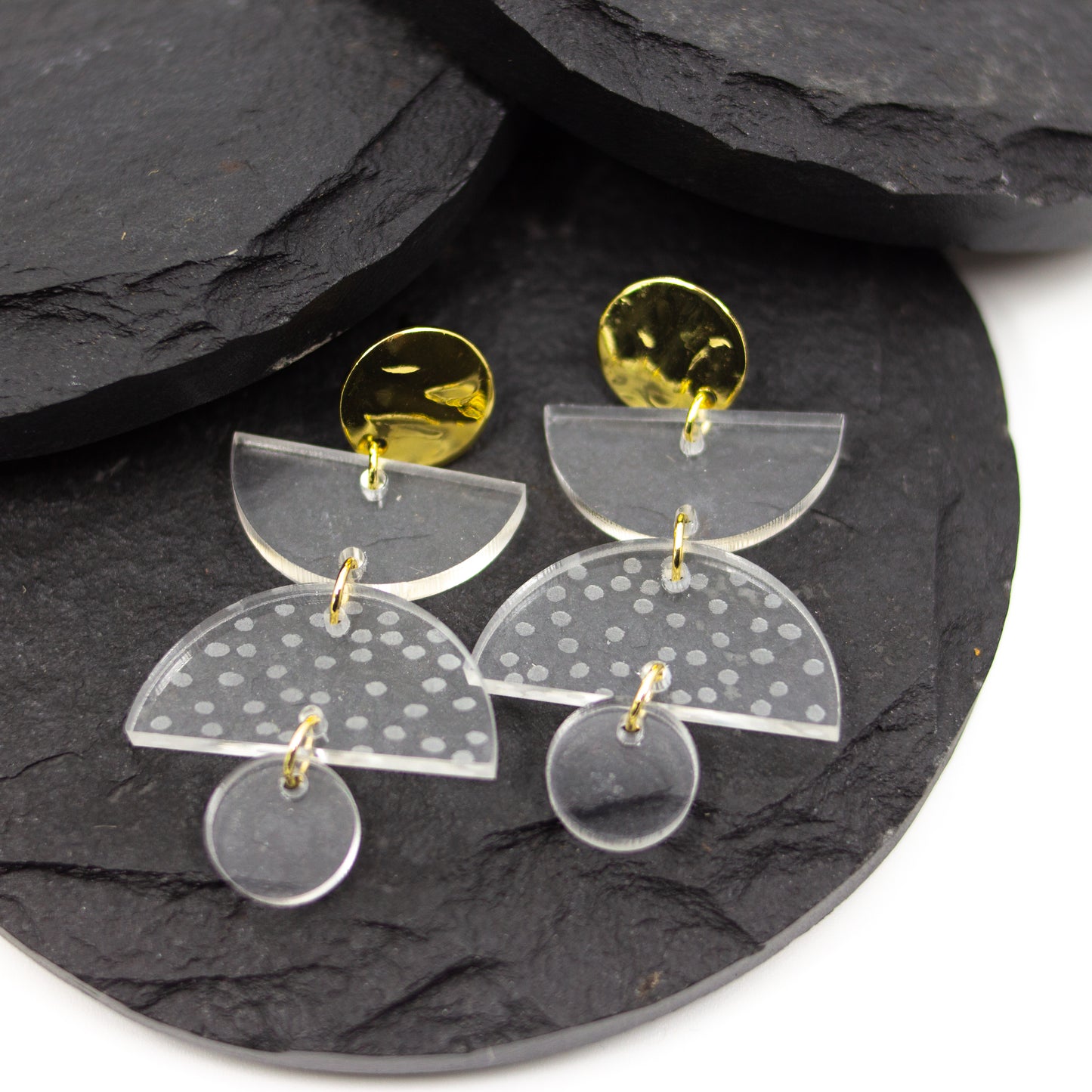 Clear Acrylic Geometric Drop Earrings
