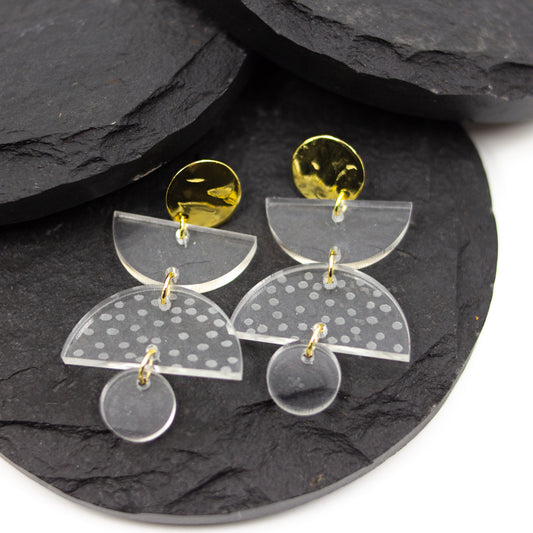 Clear Acrylic Geometric Drop Earrings