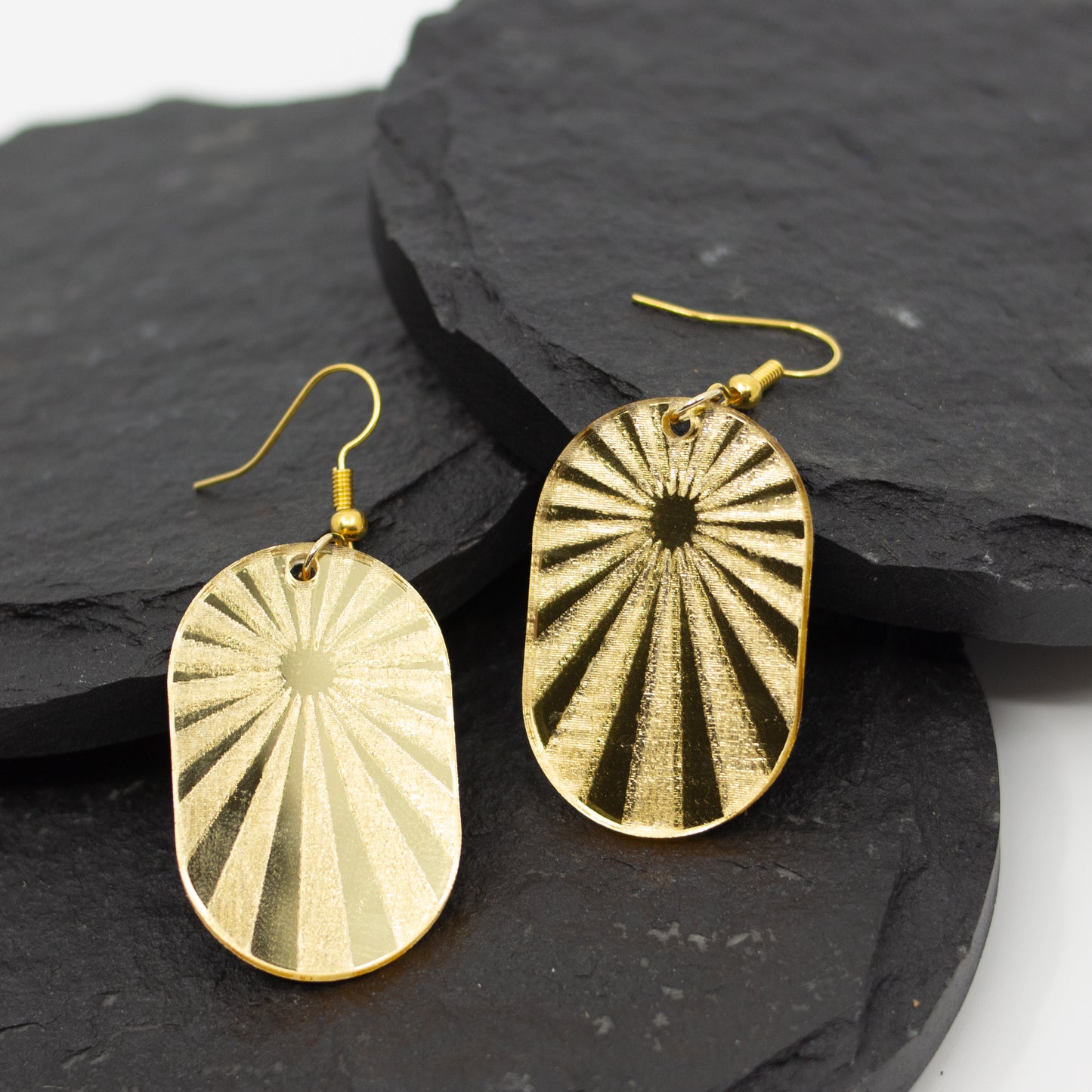 Gold Mirror Acrylic Sunburst Earrings