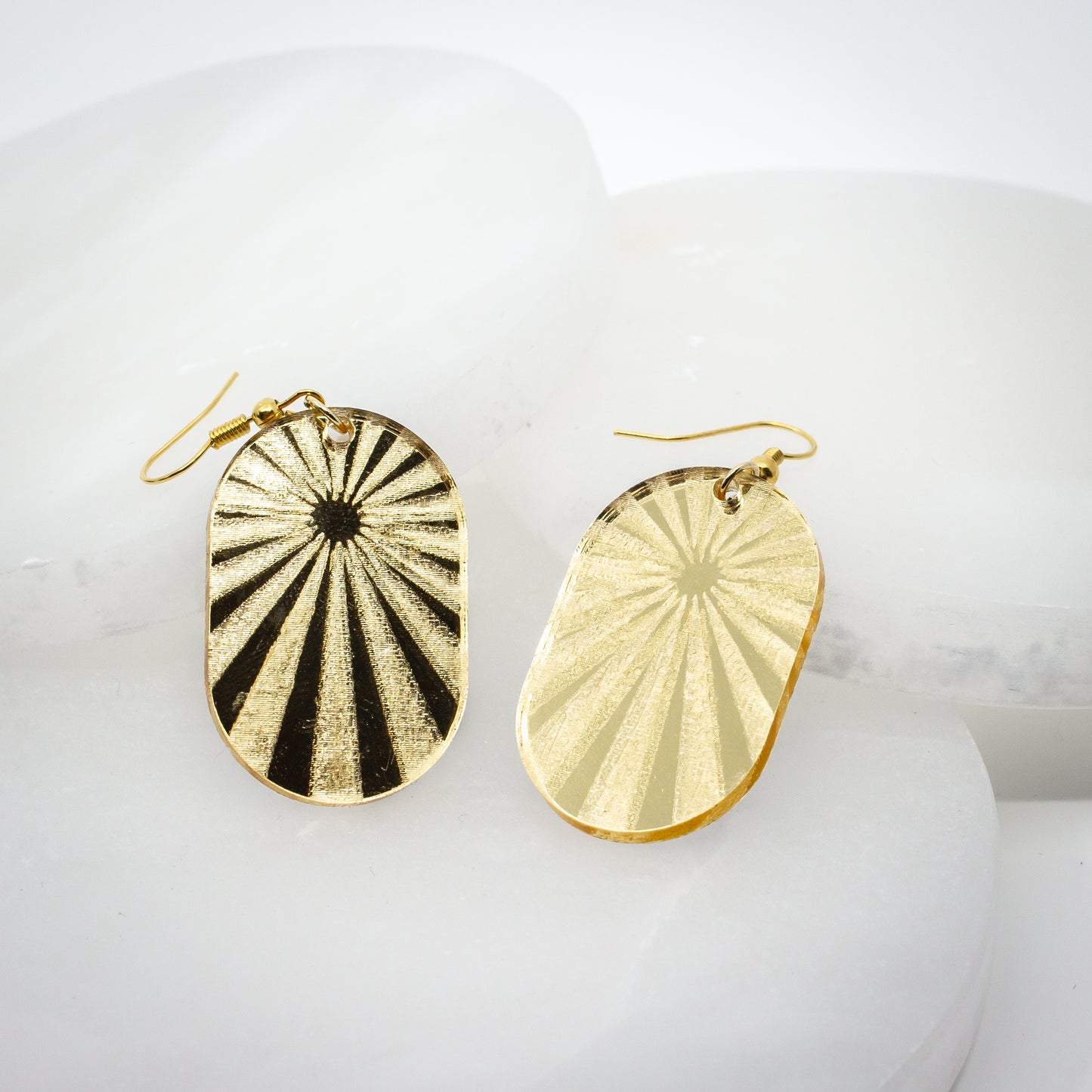 Gold Mirror Acrylic Sunburst Earrings