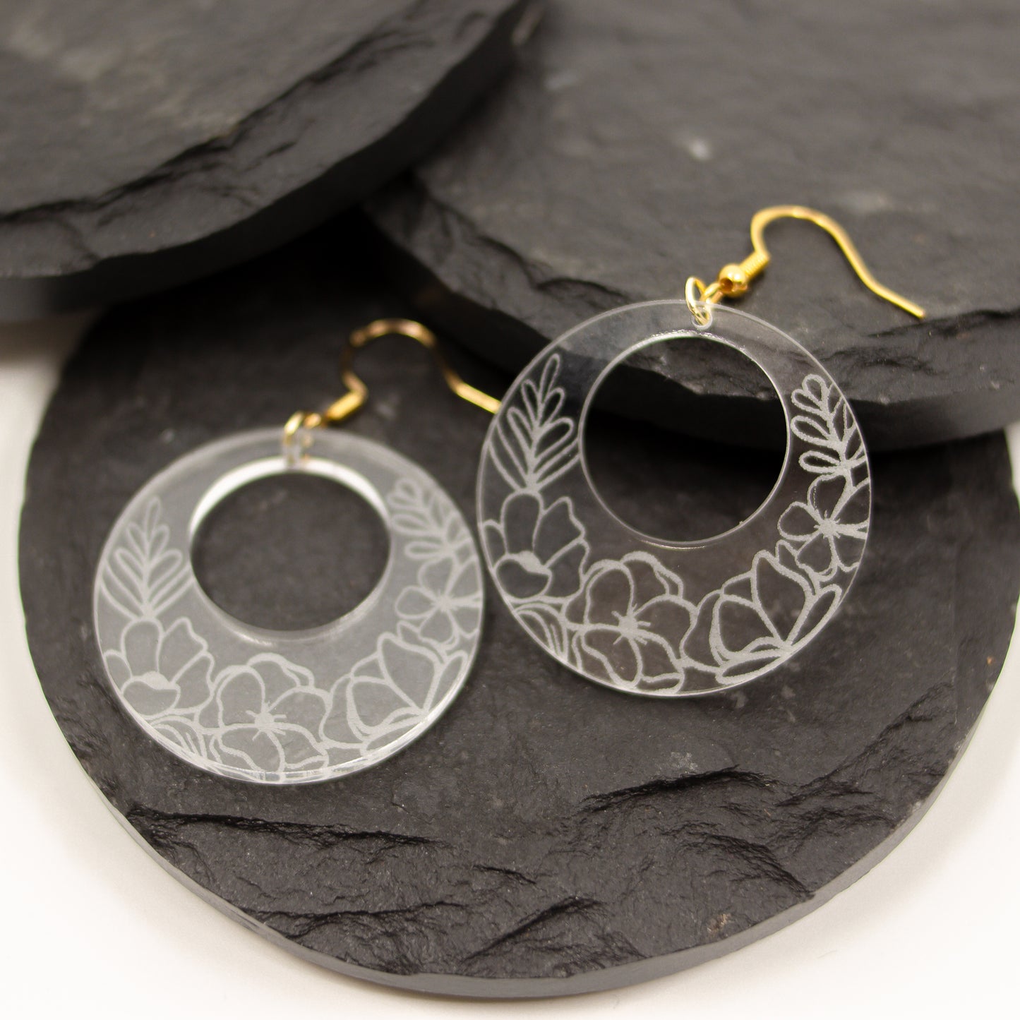 Floral Circle Cut Out Clear