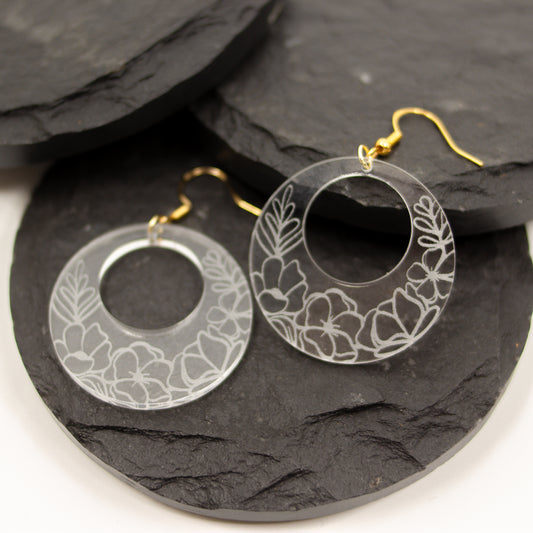 Floral Circle Cut Out Clear